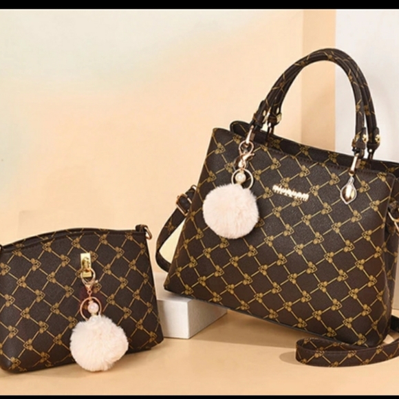 Beautiful design leather 2 in 1 tote bag - Picture 3 of 5